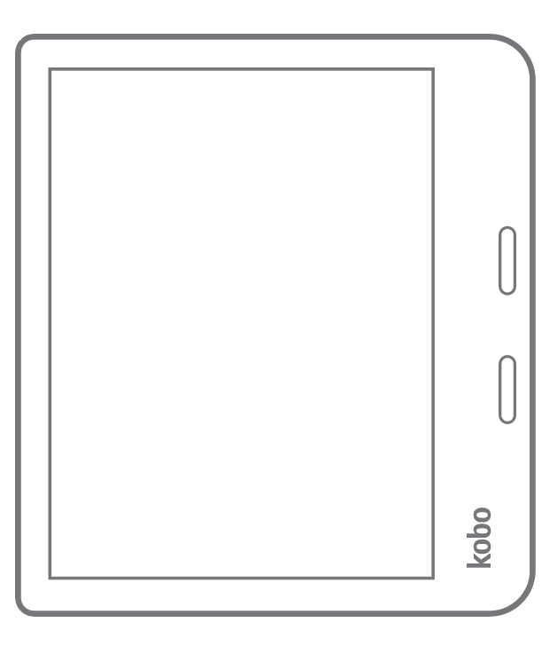 Kobo eReader with page turn buttons.