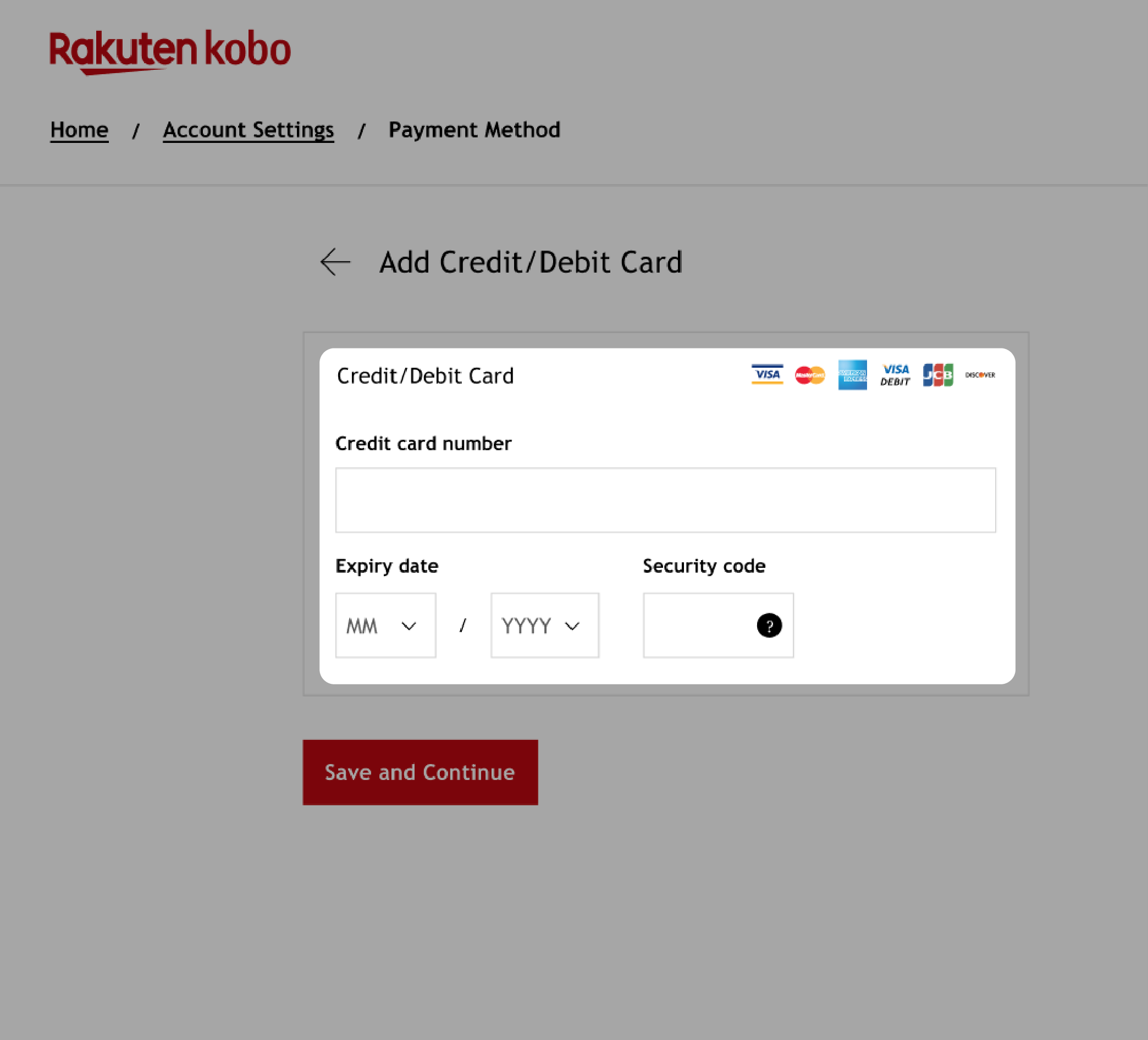 Payment Information tab with the credit card fields highlighted.