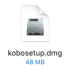 Kobo-Installationsdatei Mac OS-Symbol