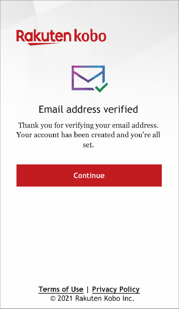 Un message de confirmation pour vérifier votre adresse e-mail.