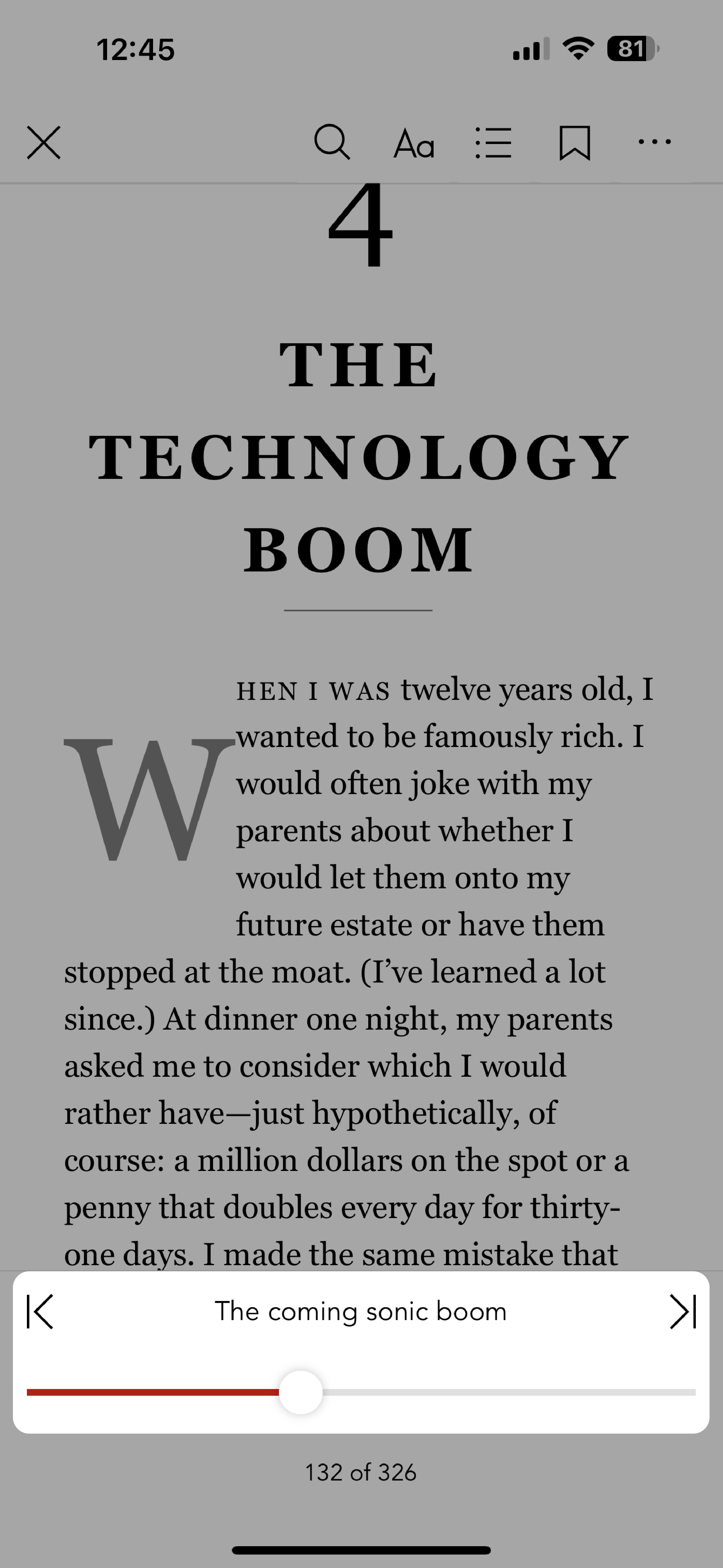 Kobo Books app with the Reading Settings menu highlighted.