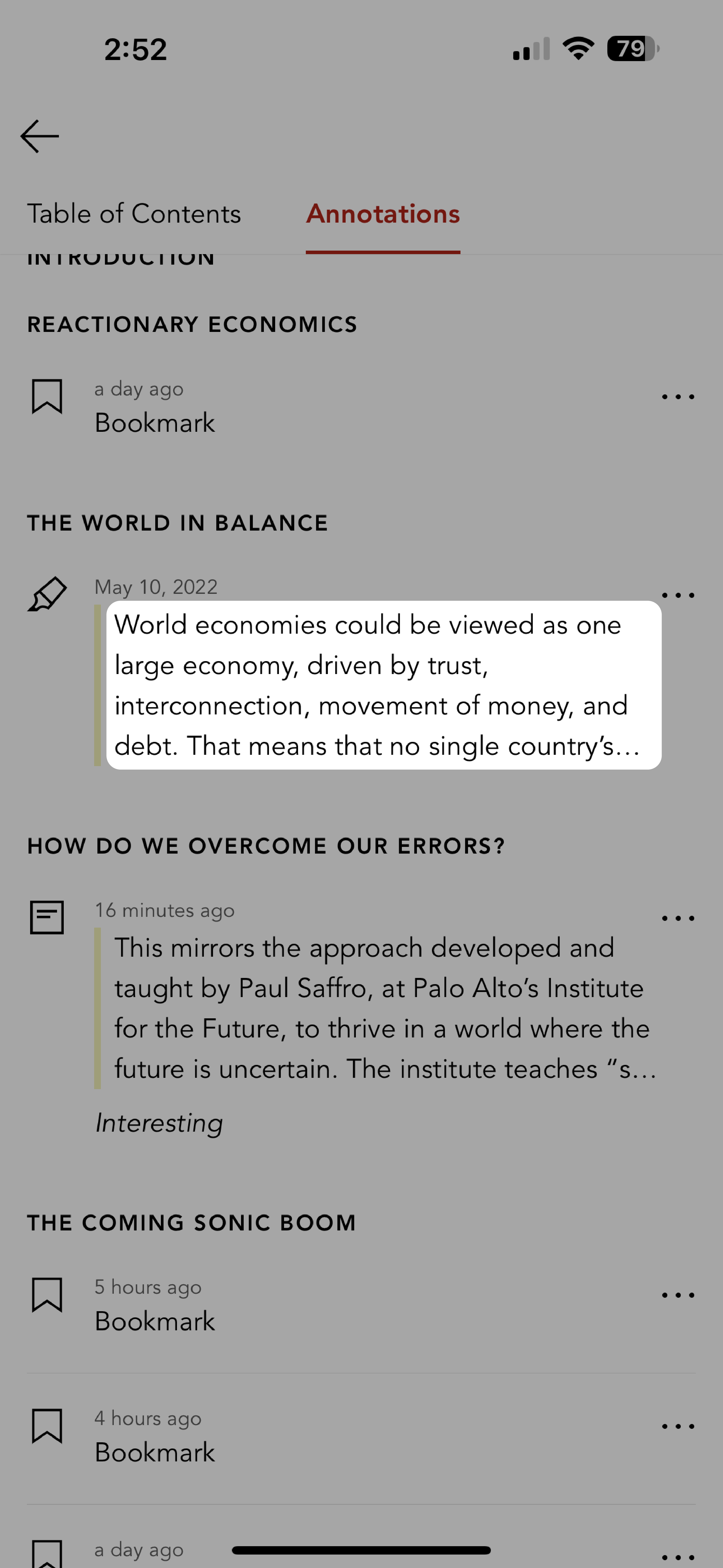 Vurgulama önizlemesi vurgulanmış olarak Kobo Books uygulaması.