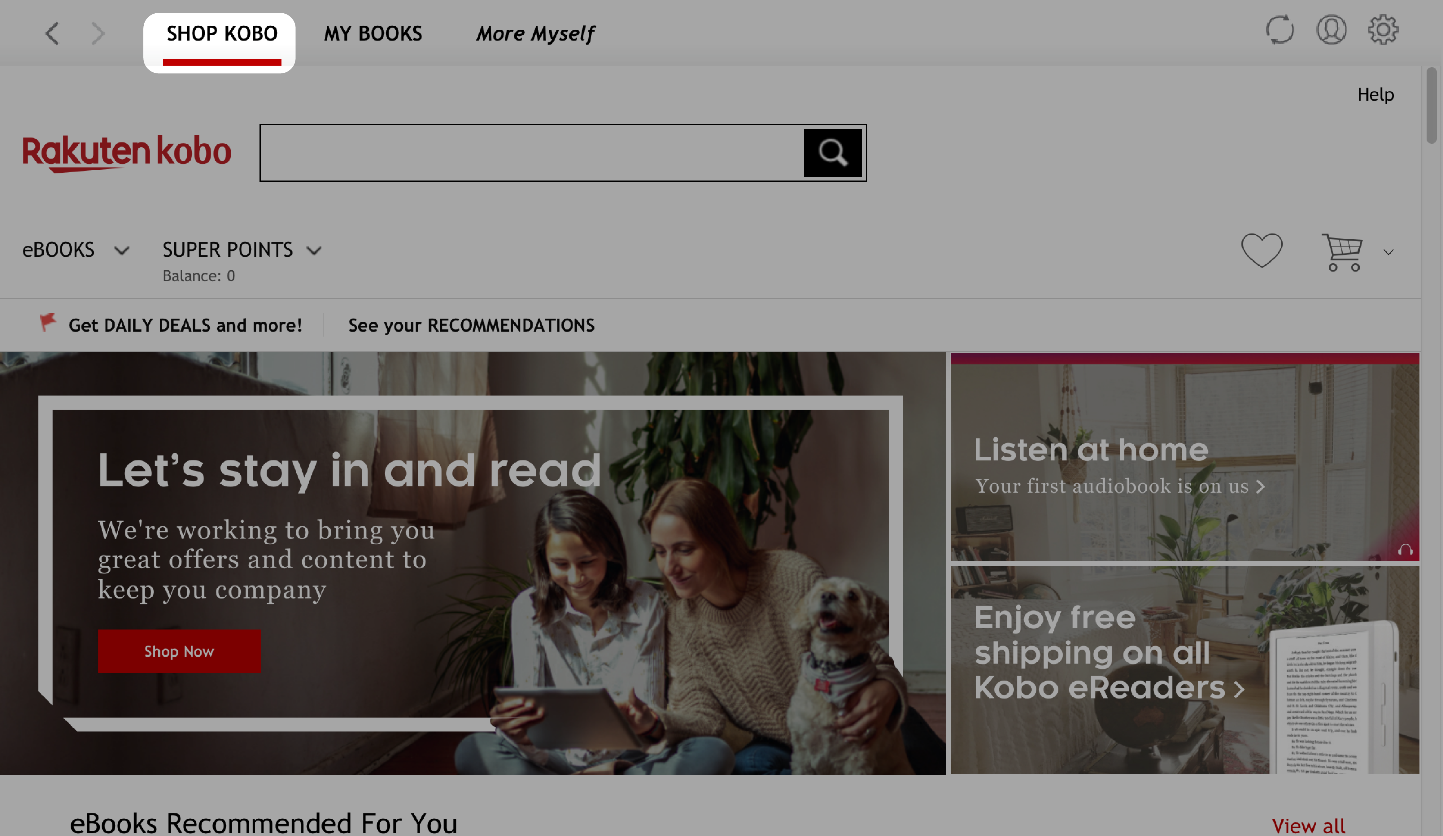 Kobo Desktop app with the Shop Kobo button highlighted.