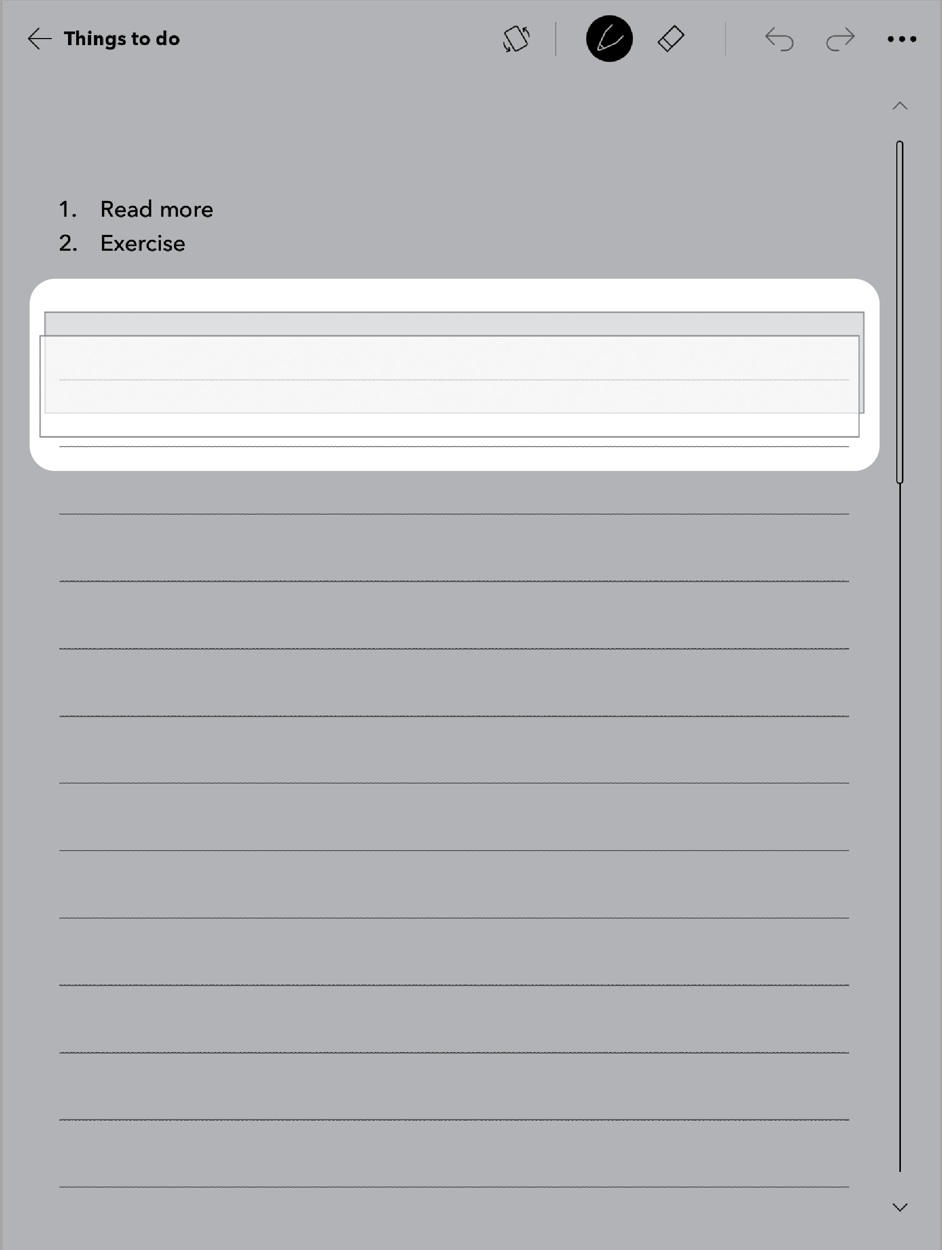 Notebook view with the textbox highlighted.