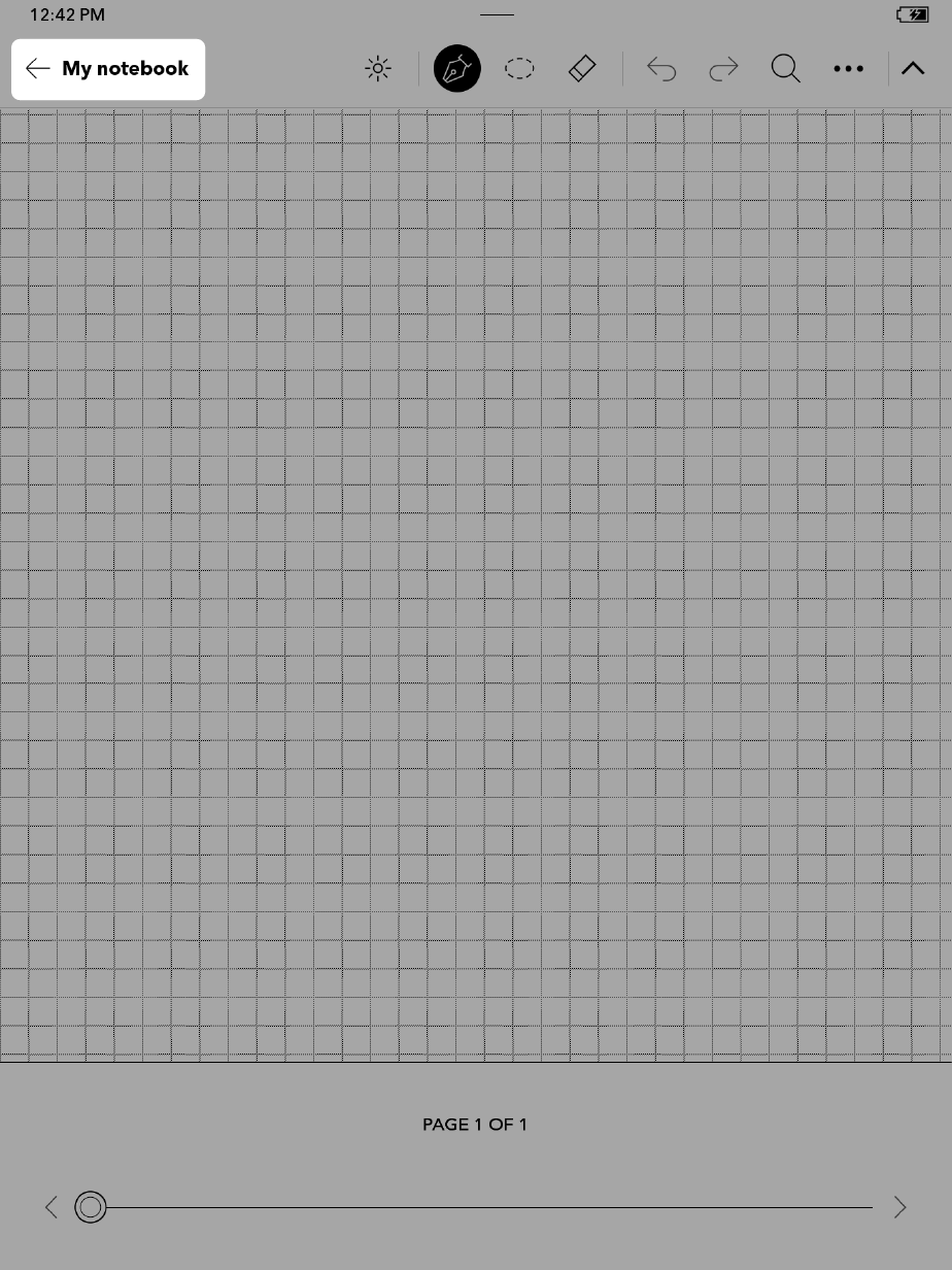 My Notebook view with the My notebook button highlighted near the top of the screen.