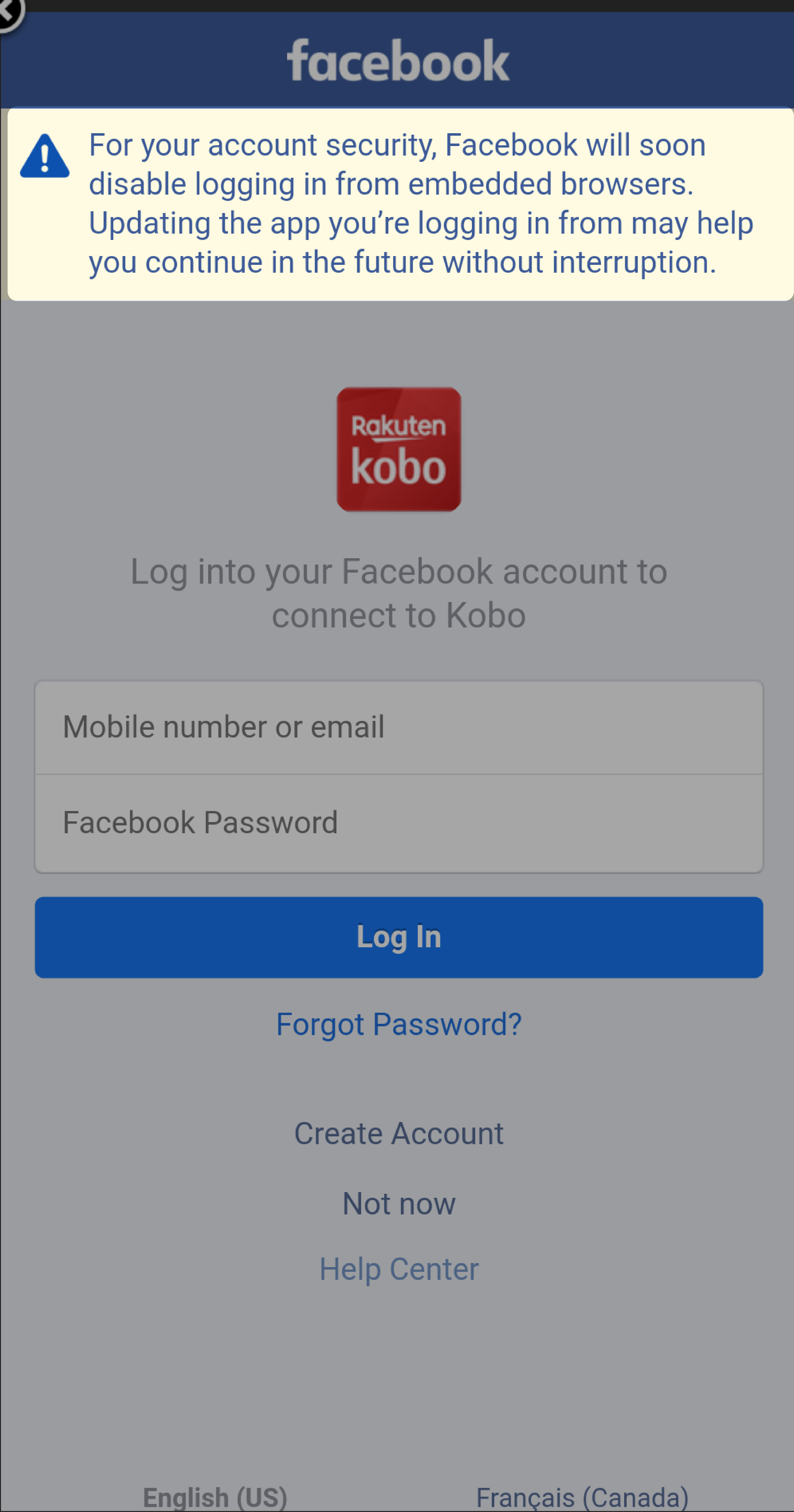 How to fix the issue when logging into Facebook is disabled